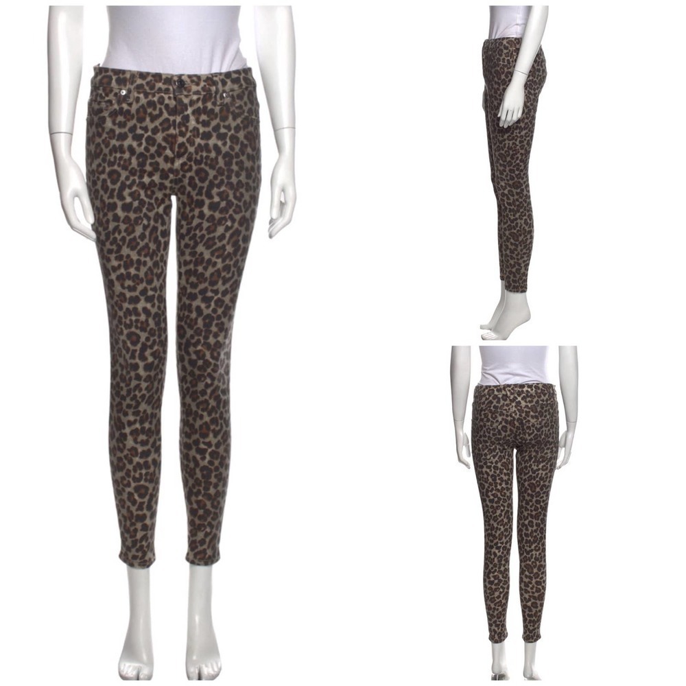 Veronica Beard Brooke Skinny Mid-rise Cheetah Print Jeans Women’s Size 26